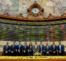 Ejecutivos de BancoEstado en la bolsa de Santiago